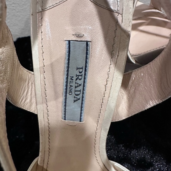 Prada Cream Leather Strappy platform Sandals Y2K 80s 90s retro glam corpcore - Picture 3 of 12